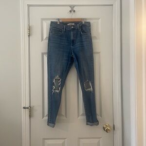 Levi's Blue Denim 721 High Rise Skinny Jeans